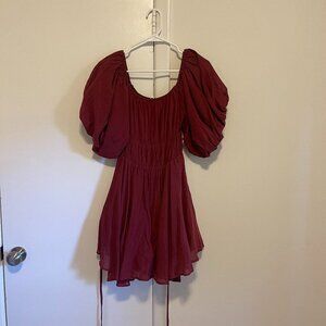 Altar'd State puff sleeve dress with tie in back